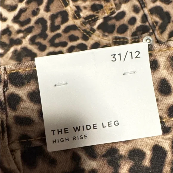 LOFT Leopard Print Wide Leg Jeans - Picture 3 of 13